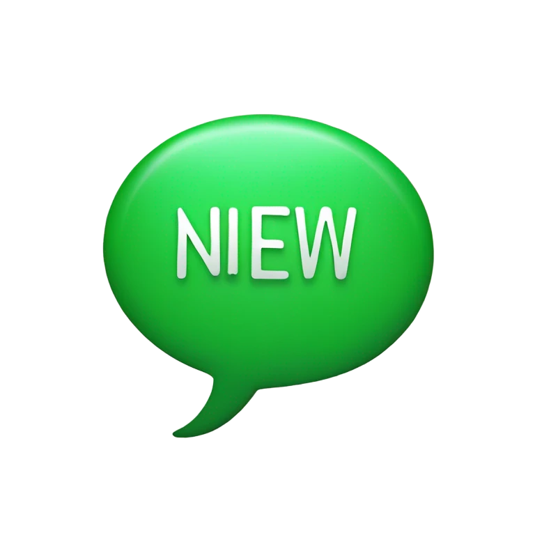 green bubble saying new emoji