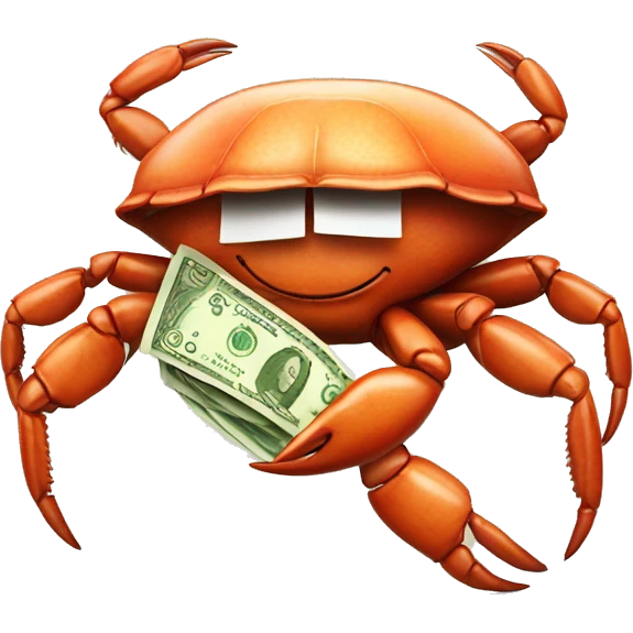 Crab with money emoji