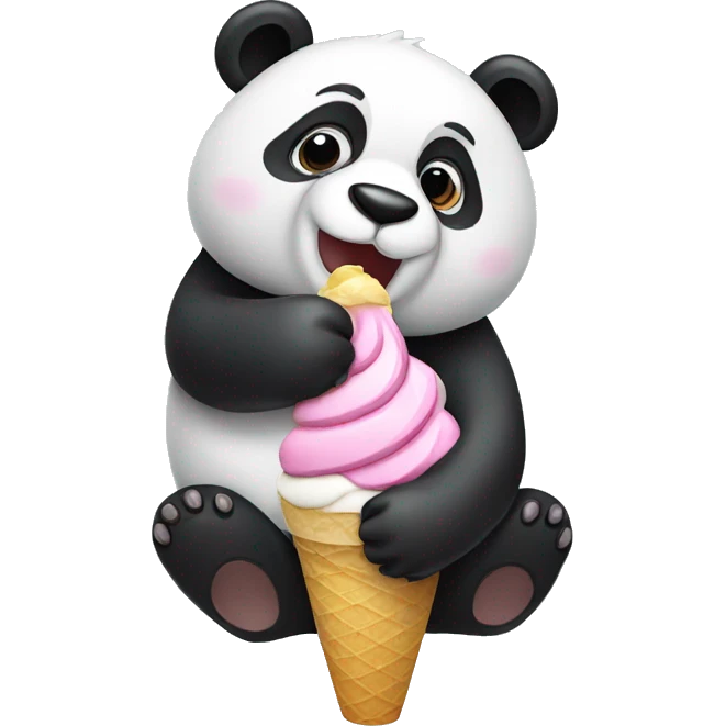 Panda eating ice cream emoji