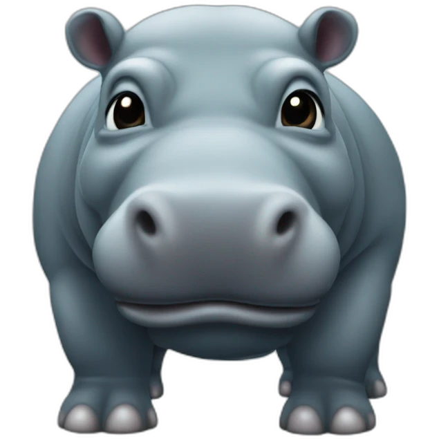 Hippopotame bleu avec des symboles noir sur sa peaux  emoji