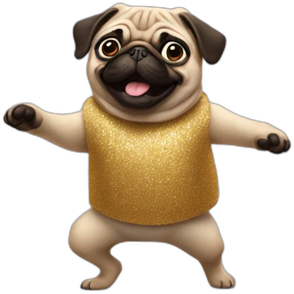 Pug dancing emoji