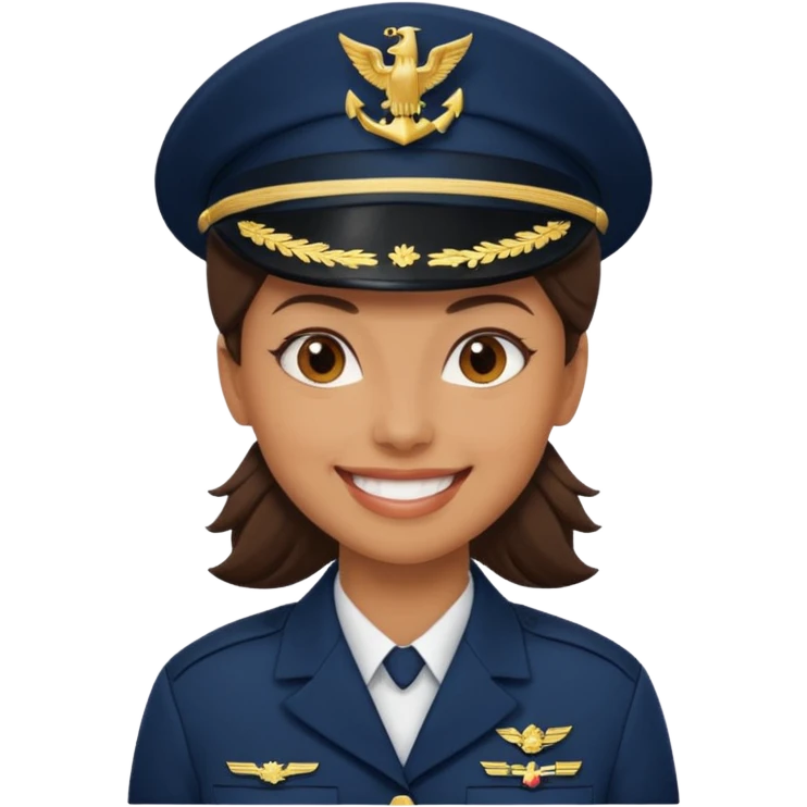 Female navy soldier, big face. emoji