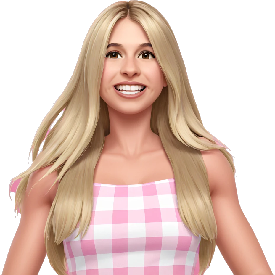 blonde girl in pink dress emoji