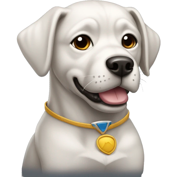 Perro negro con capa de superheroe emoji