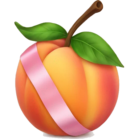 Peach with ribbons emoji