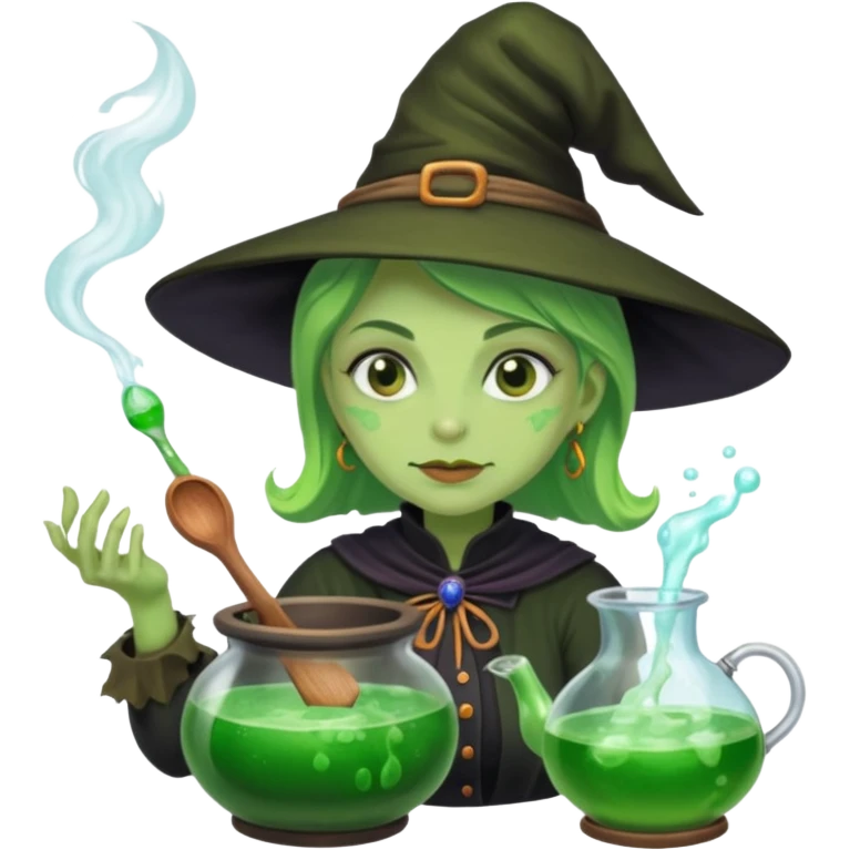 green witch cooking potion emoji