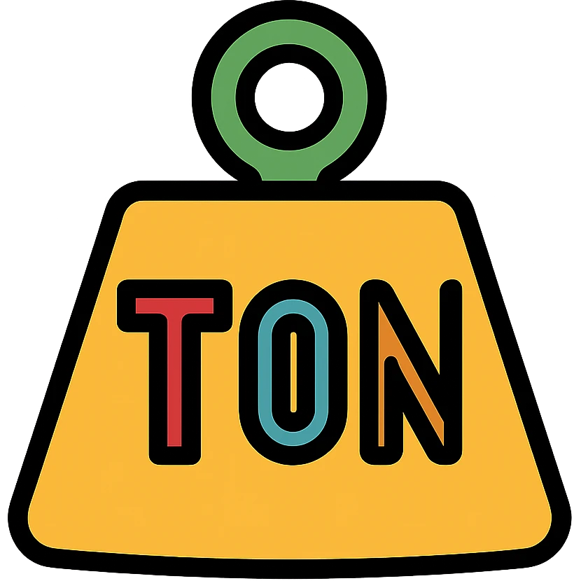 the word 'ton' in a colorful outlined icon style emoji