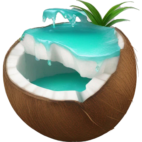 coconut filled with turquoise water emoji