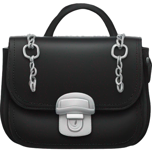Black purse with silver hardware emoji
