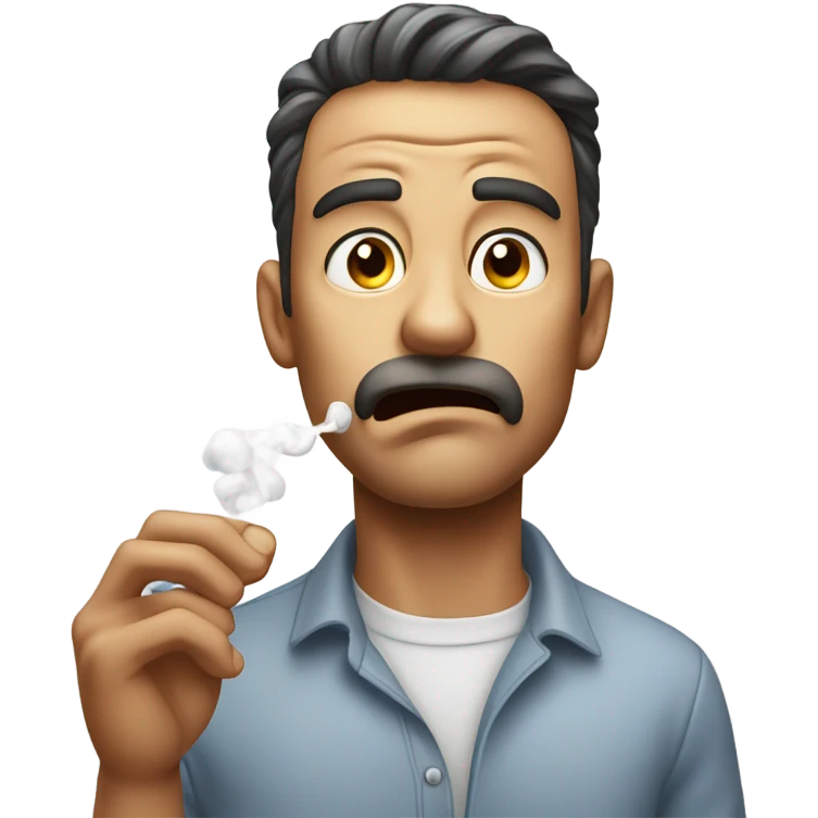 Man smelling sugar violently emoji