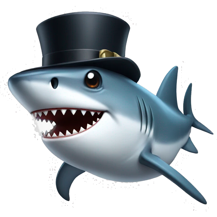 shark with tophat emoji
