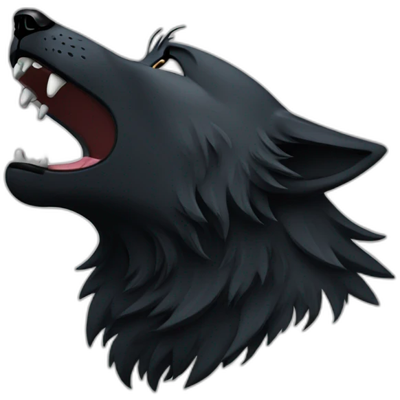 Black wolf howling  emoji