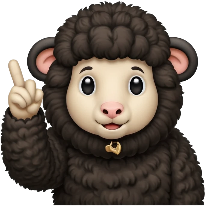 black sheep giving the middle finger emoji