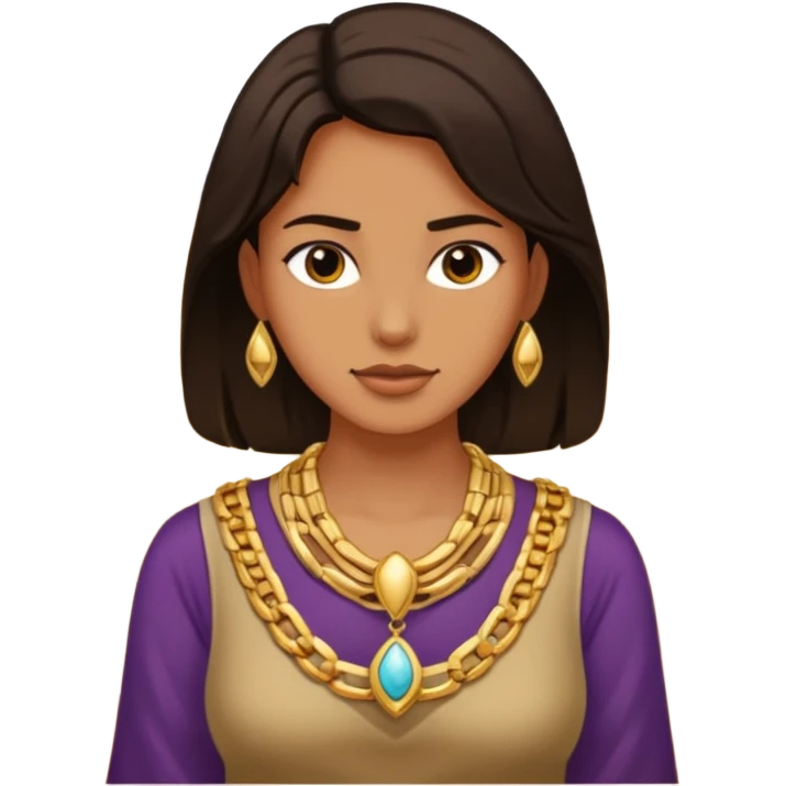 person living in desert just face, hair showing, heavy accessory emoji
