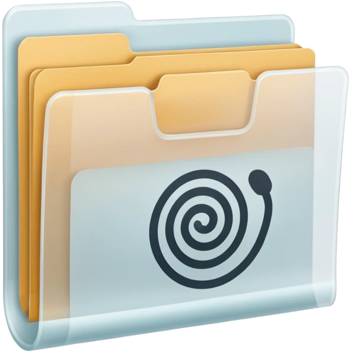 A **simple emoji-style icon** of a **transparent white plastic folder**, minimal and clean, with **rounded corners**, subtle translucency, soft shading, and a **small Concert arena symbol** on the front.
 emoji