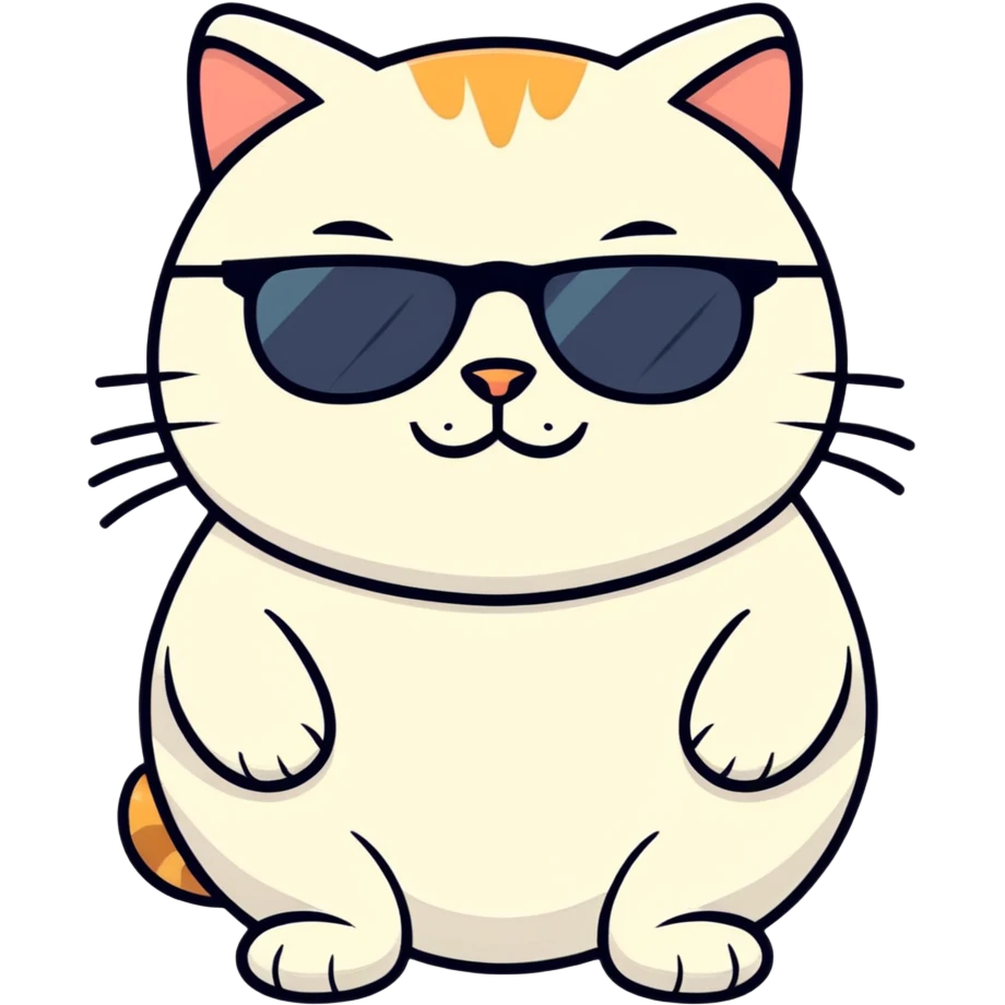 Fat cat with sunglasses emoji