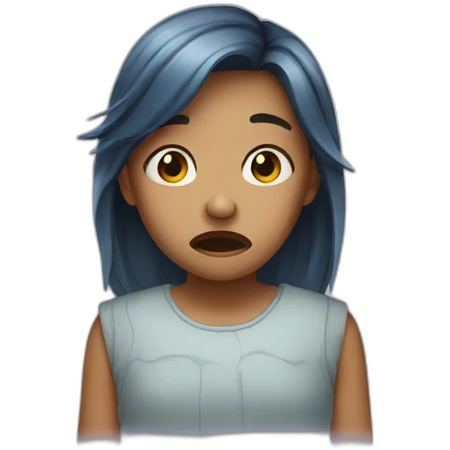 girl crying emoji