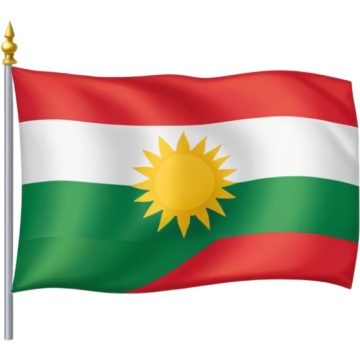 create a kurdishtan flag emoji. the shape of flag is like usual flag emojis alright emoji
