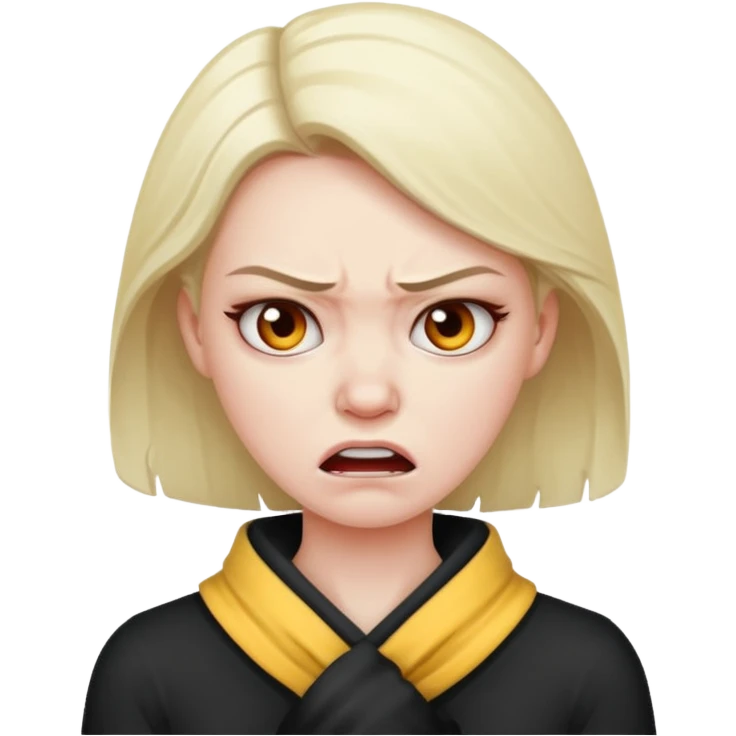 angry woman with her hands around her neck emoji