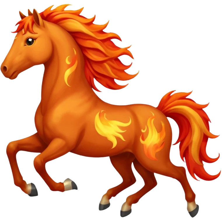 Fire horse galloping emoji