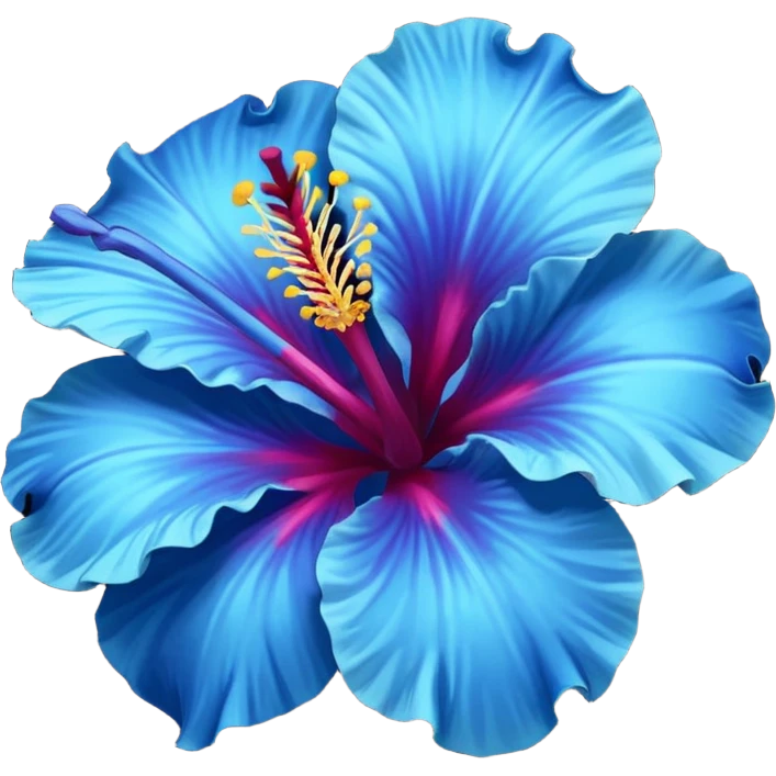 blue hibiscu emoji
