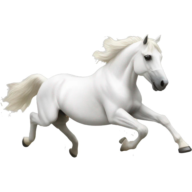 Jumping white horse emoji
