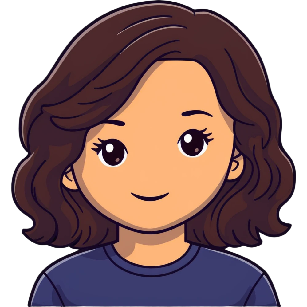 chica de piel clara, ojos marrón oscuro, cabello ondulado castaño oscuro con dos mechones a cada lado emoji