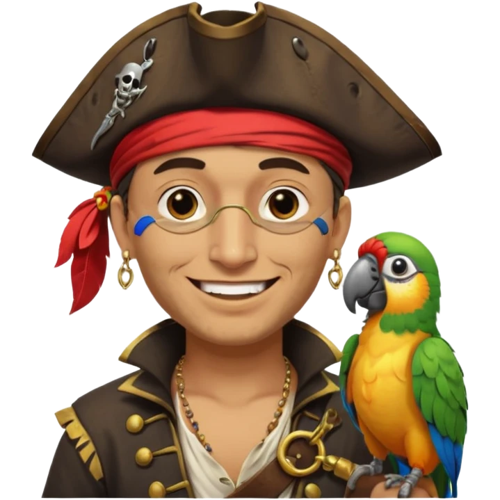 pirate and parrot emoji