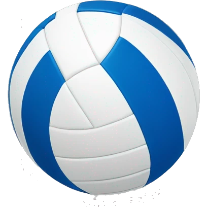 Blue and white volleyball ball emoji