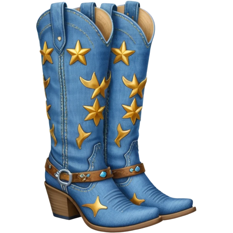 Denim cowgirl boots emoji