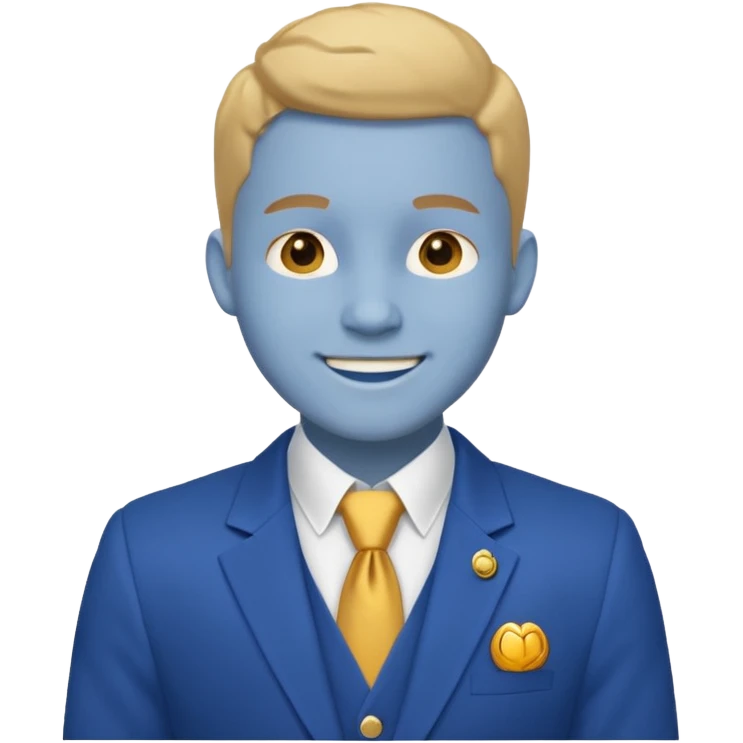 i need an image of a man named clyde who provides basic credit reports. wears a blue blazer with gold button and open necked white shirt  emoji