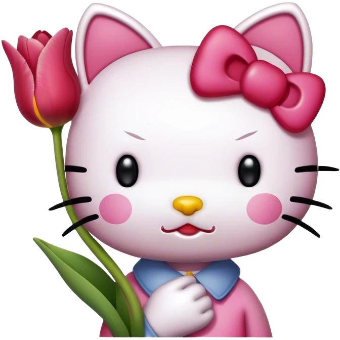 hellokitty with a tulip emoji
