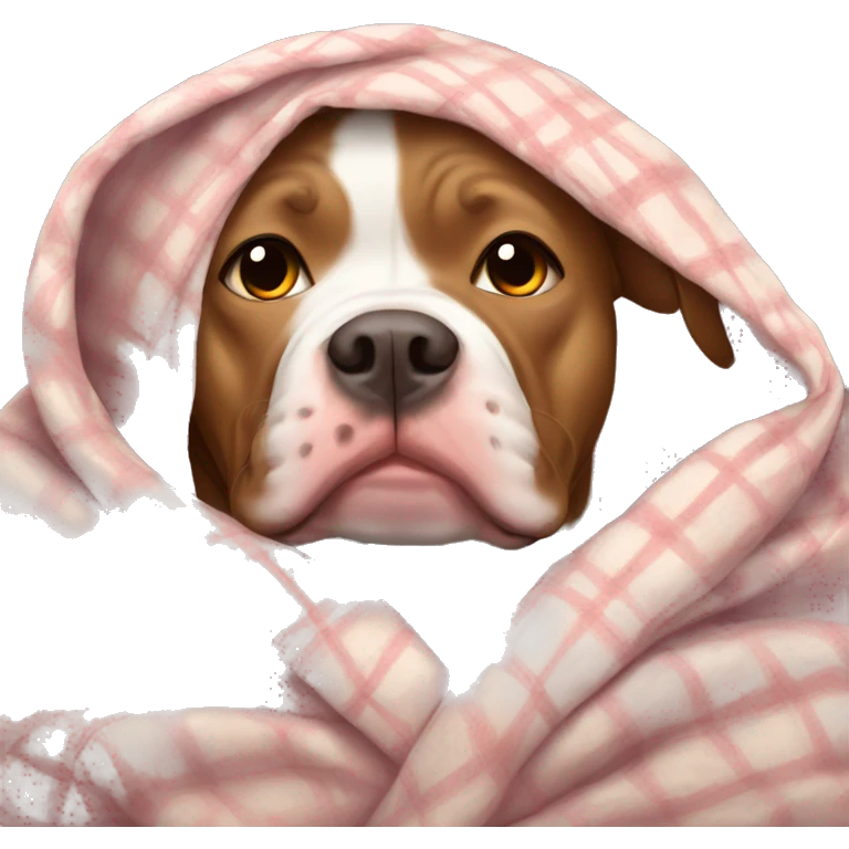 pitbull in a cozy blanket emoji
