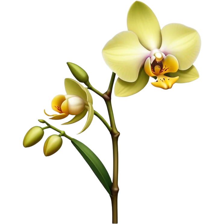 single Dendrobium Orchid flower, stem emoji