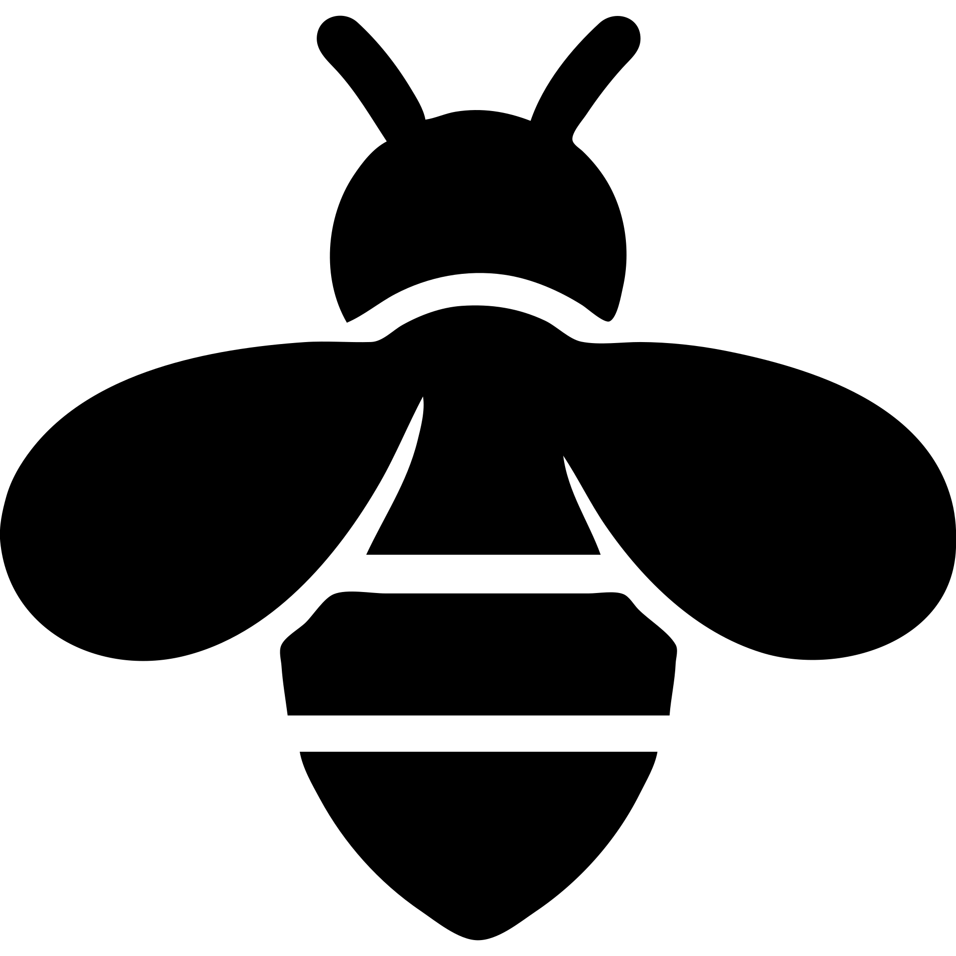 A minimalist bee silhouette emoji