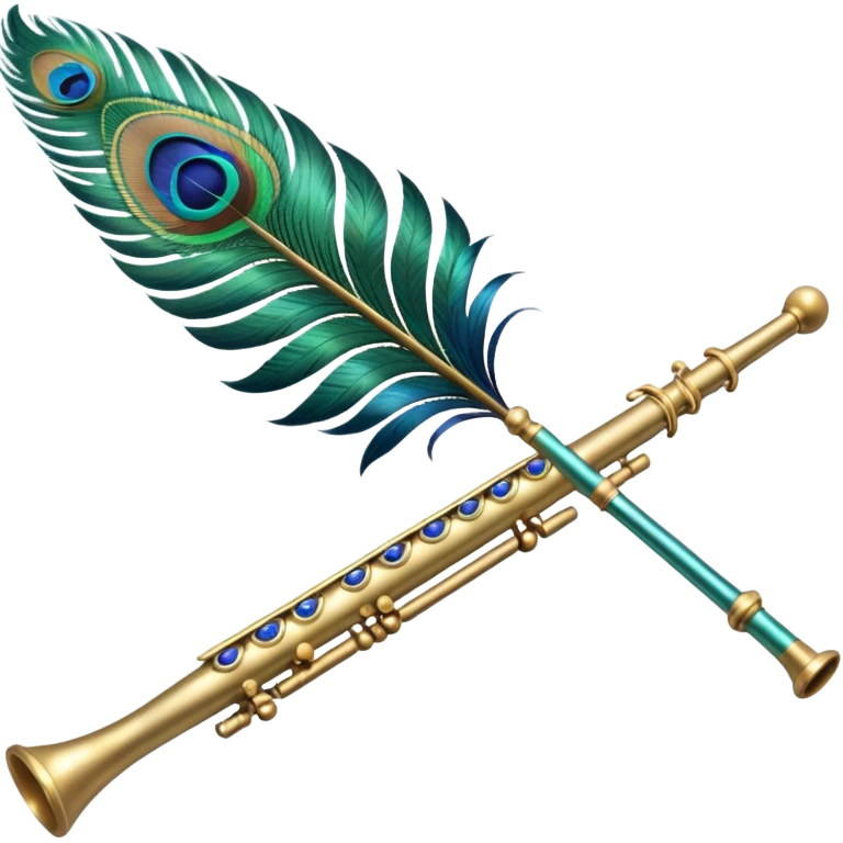 Peacock feather flute emoji