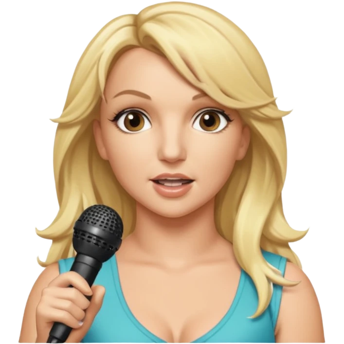 britney spears with microphone emoji