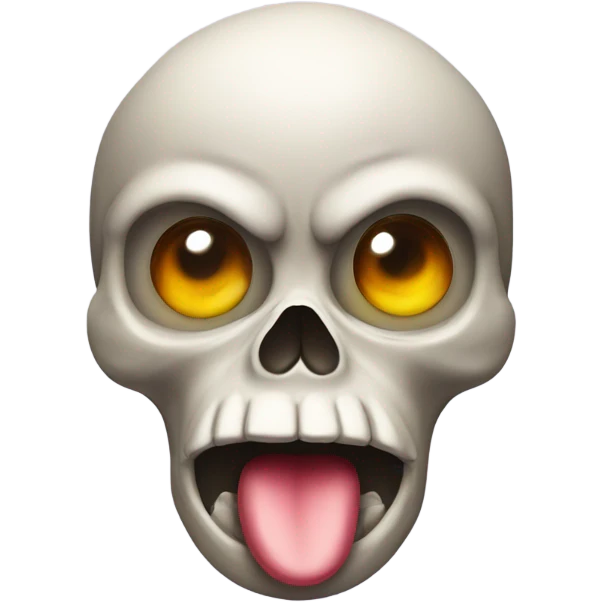 Skull kiss “duck lips” emoji