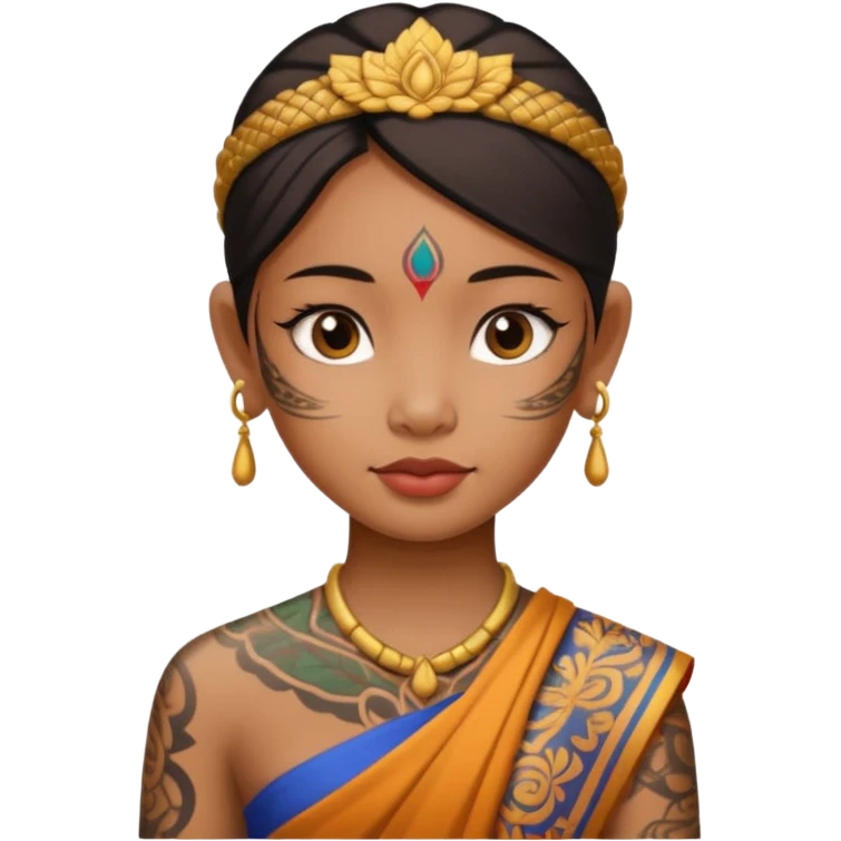 thailand ancient GIRL with tatooed emoji