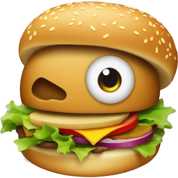 Un oiseau mange un hamburger  emoji
