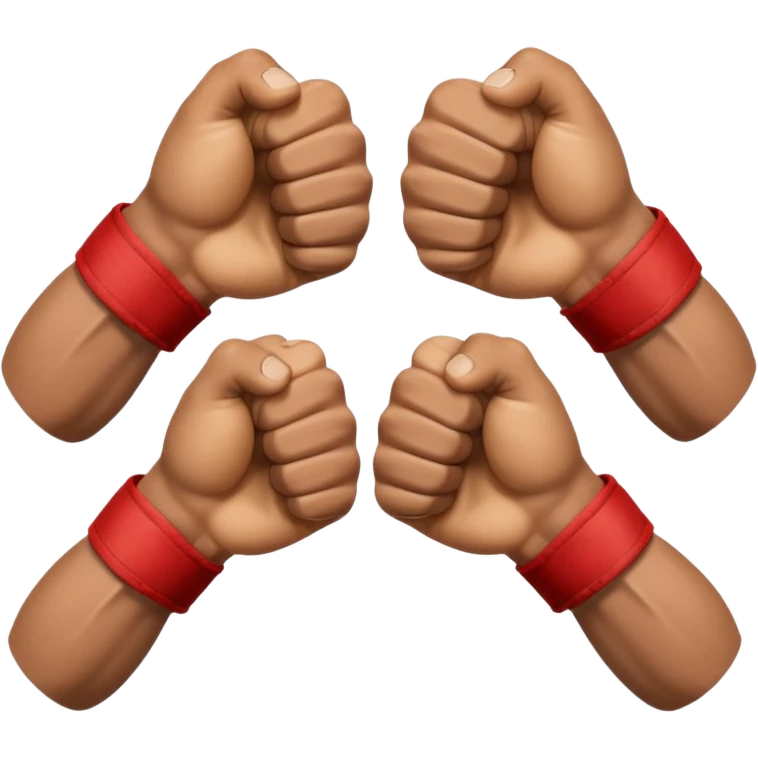 a sideways view of two sets of hands boxing emoji