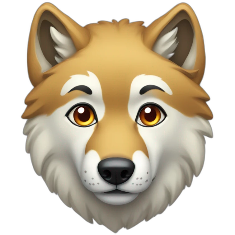 Loup doré et bleu yeux rouges  emoji