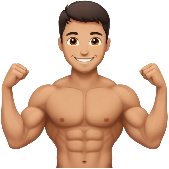 smiling muscular male portrait emoji