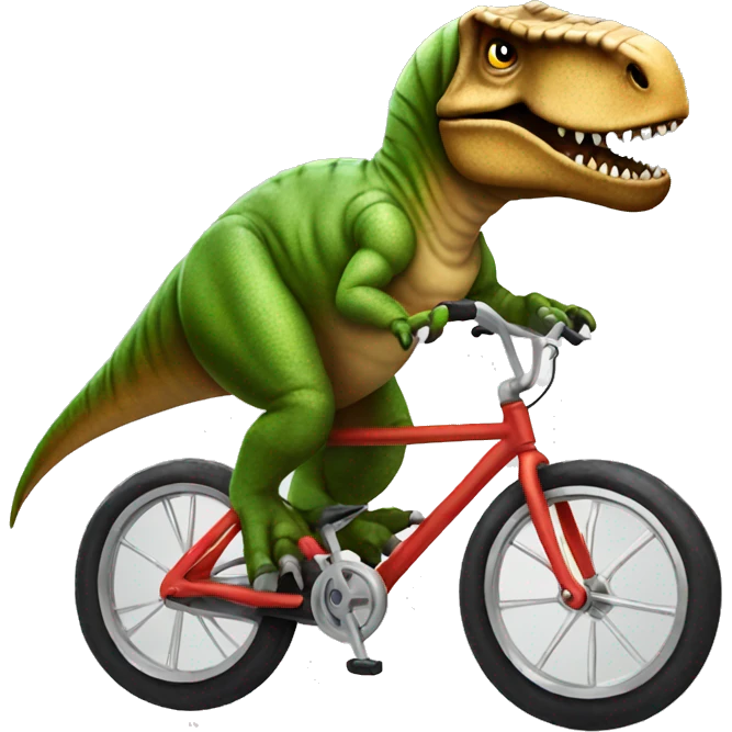 T-rex on bike emoji