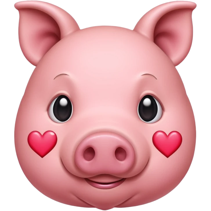 A pig with hearts emoji