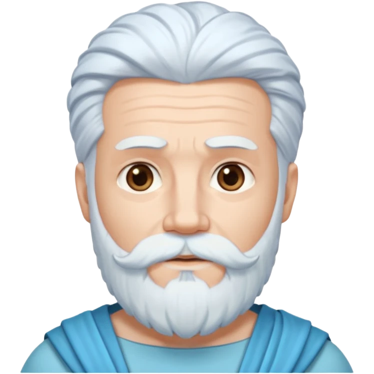 Uranus, God of Sky from Gods and Goddesses with white hair and beard, pale blue outfit emoji