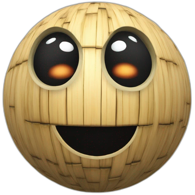 3d sphere with a cartoon nauseated bamboo Enderman skin texture with beautiful eyes emoji