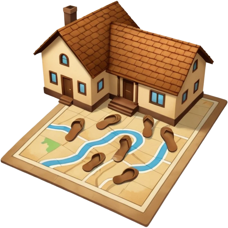 "Forty-two male footsteps moving across a map inside a house." emoji