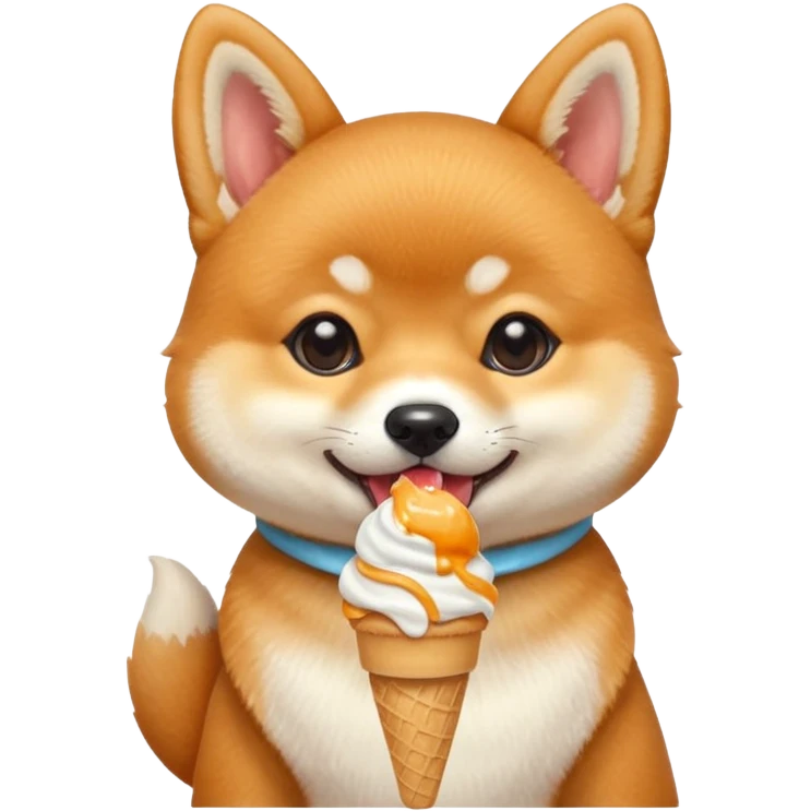 The baby shiba dog with icecream emoji