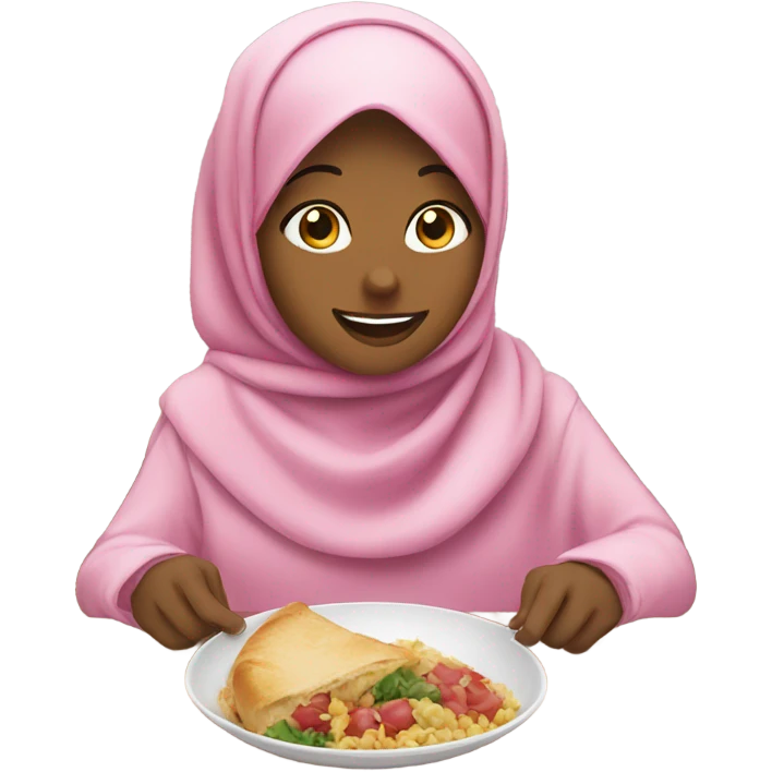 Pink Hijabic girl bon appetite  emoji
